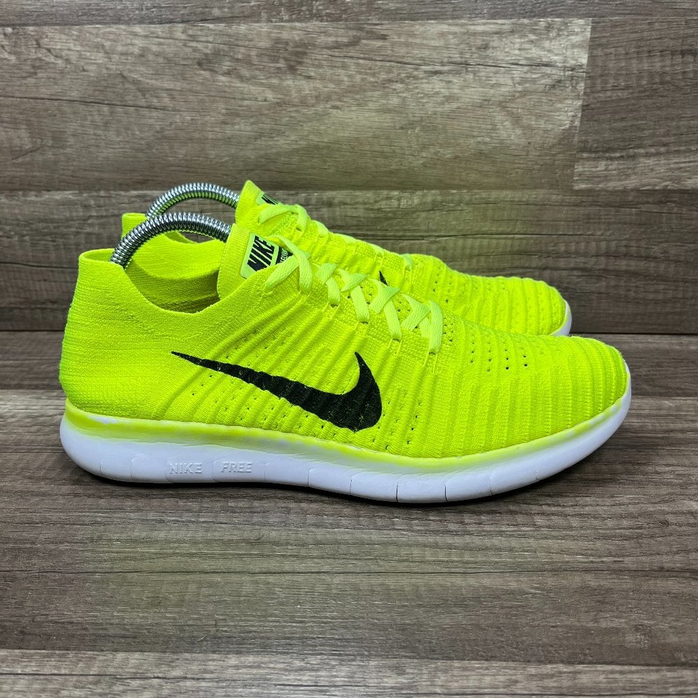 Nike Free RN Flyknit Yellow Womens US Size 10 EUR 42 842546-700 Running Shoes - Picture 1 of 10